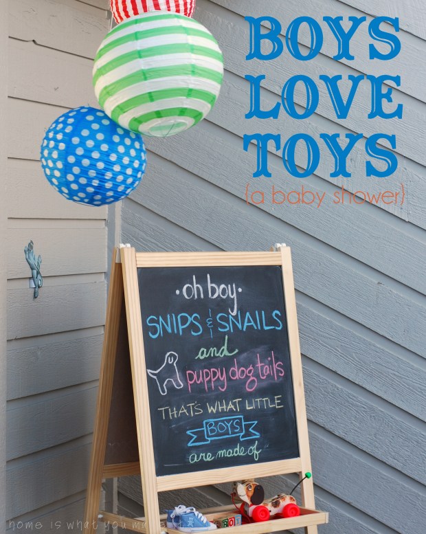 boys love toys {a baby shower}